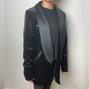 XS Gold Studded Velvet Suit Jacket